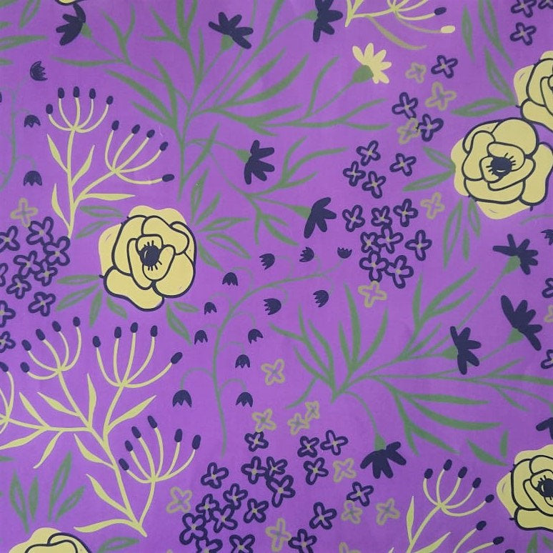 Romantic Purple Carnation Floral Wrapping Paper · Creative Fabrica